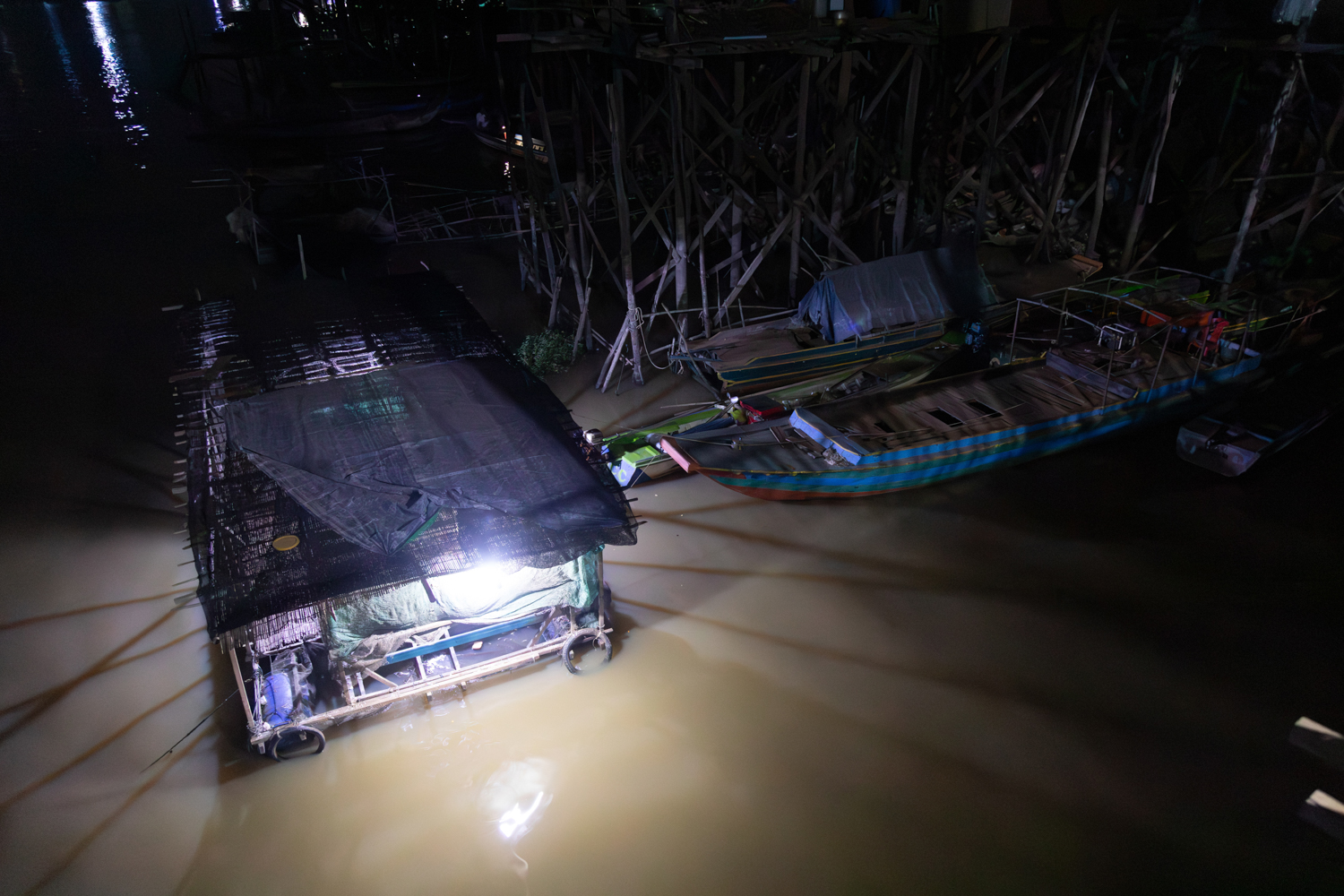 Night scene on the water, Elsewhere Is Here series — photograph by Jo Allaux